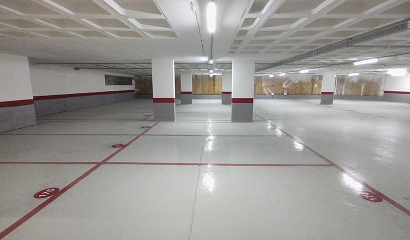 Pintura e demarcação com epóxi